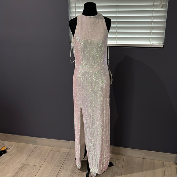 Retrofete Dresses & Skirts - Retrofete Maxi dress iridescent sequence with belt